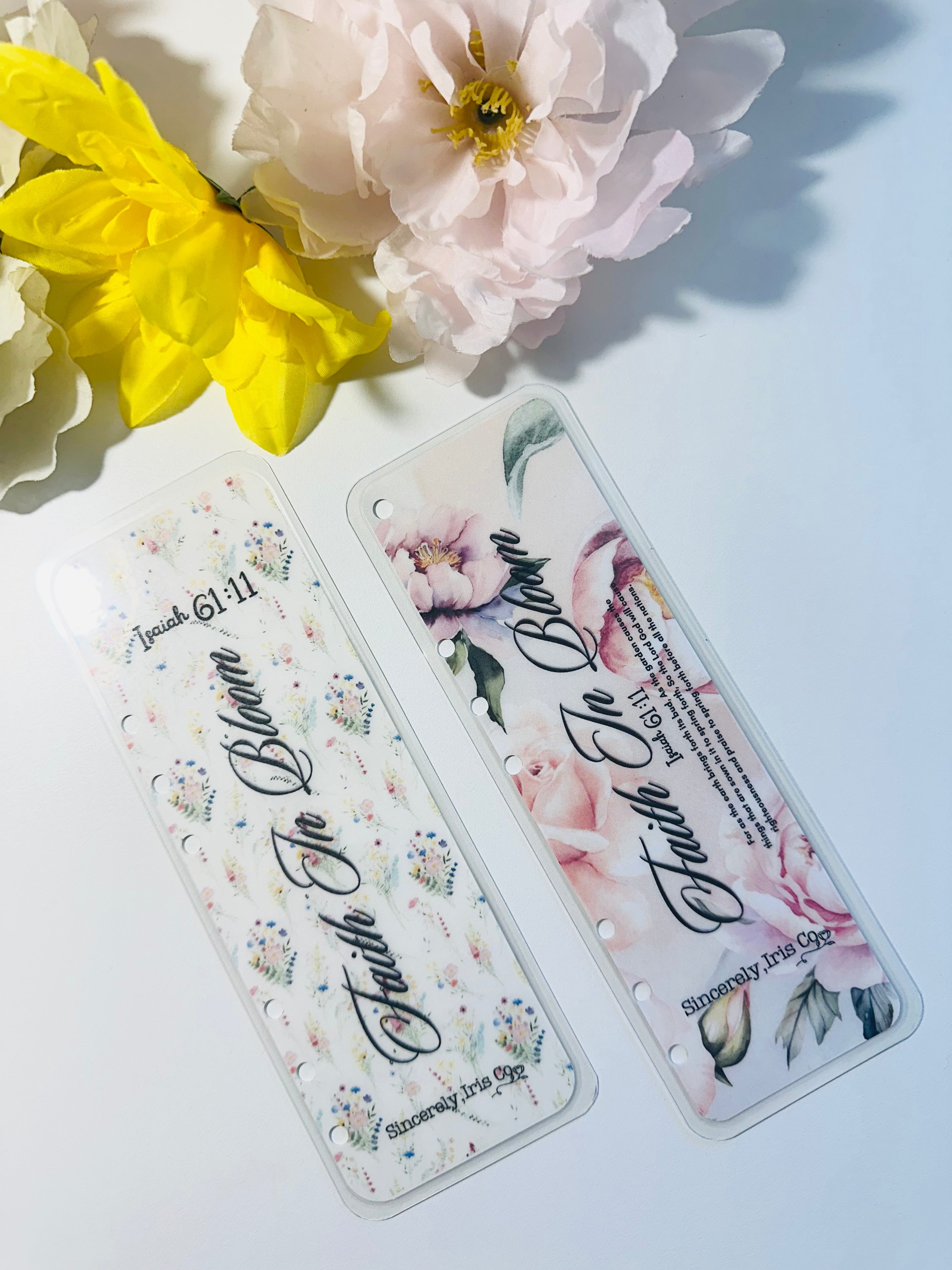 Laminated  Floral Bookmark