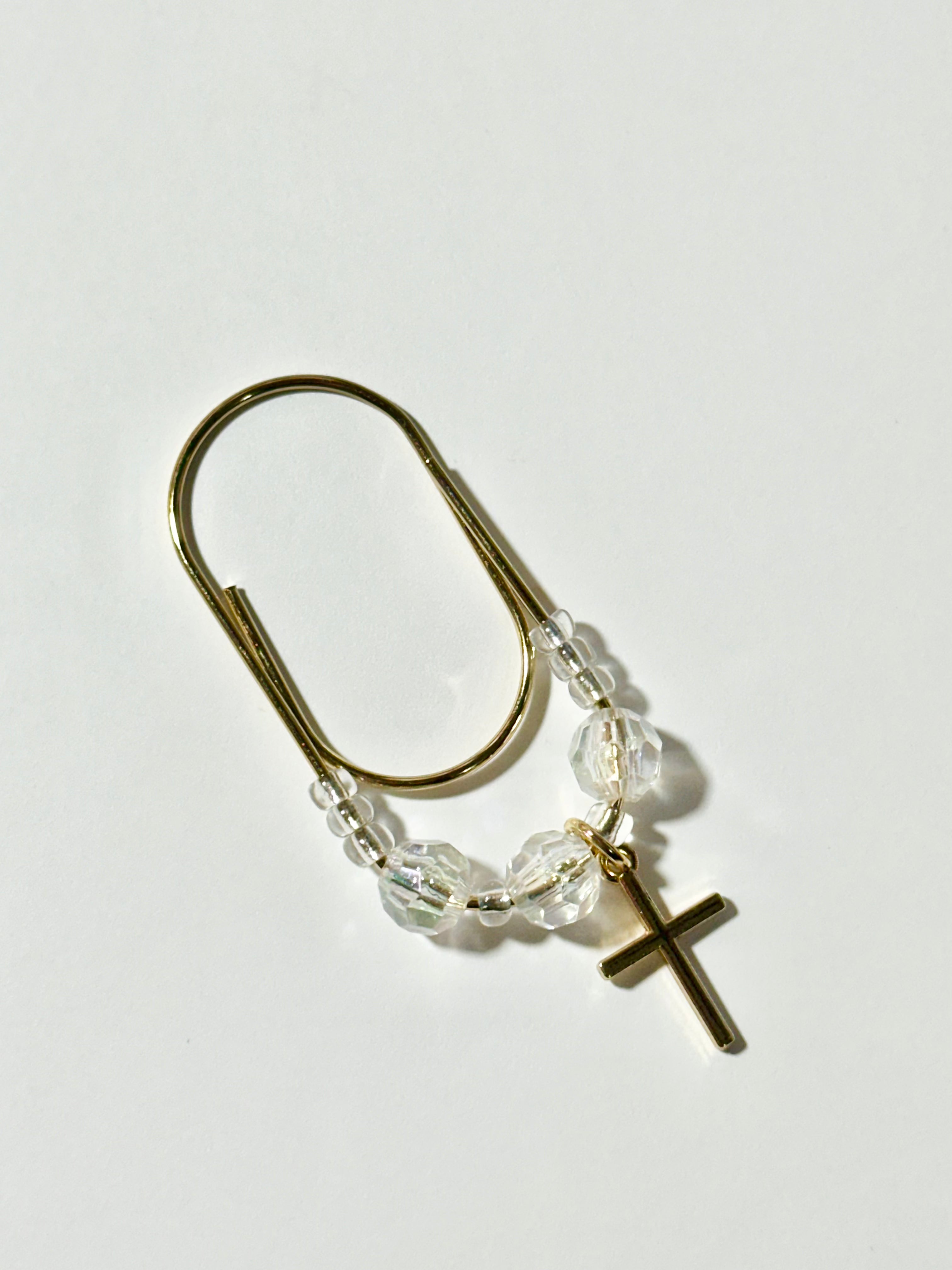 Clarity Cross Charm Paperclip