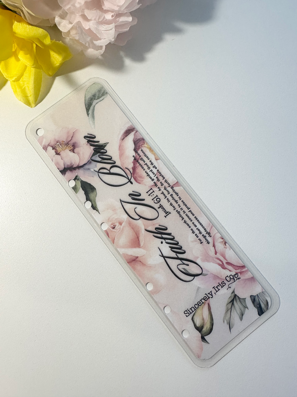 Laminated  Floral Bookmark