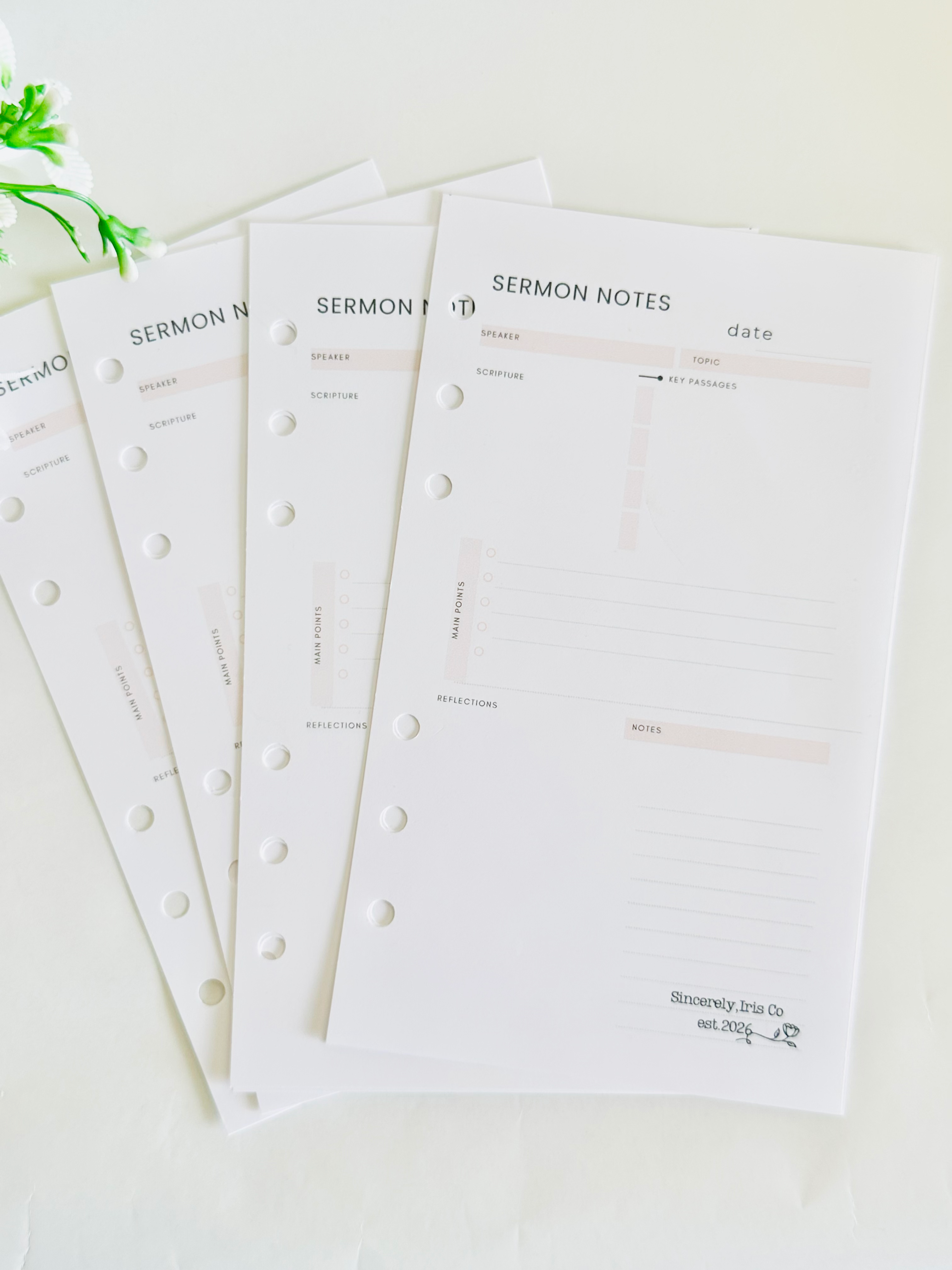Sermon Notes Refill Pages Pack